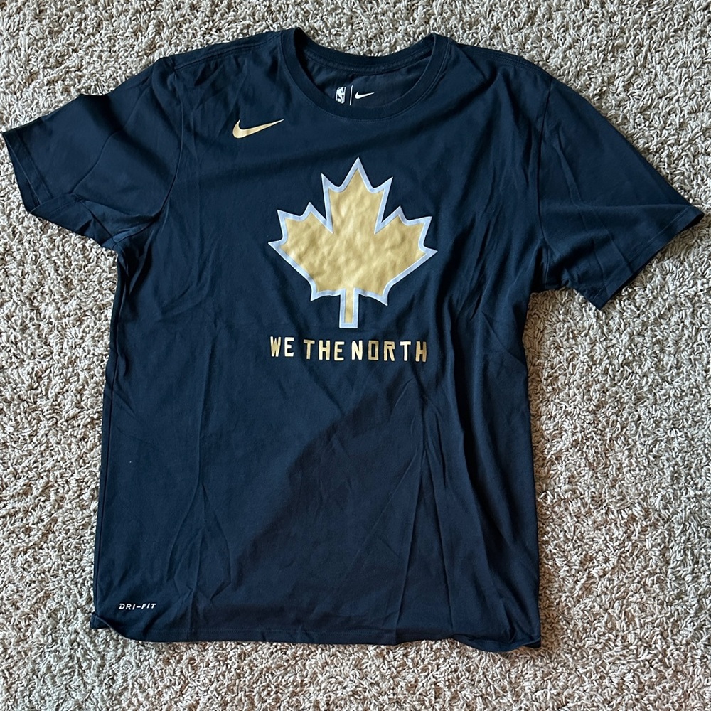 Nike Navy Blue T-Shirt with Gold Maple Leaf